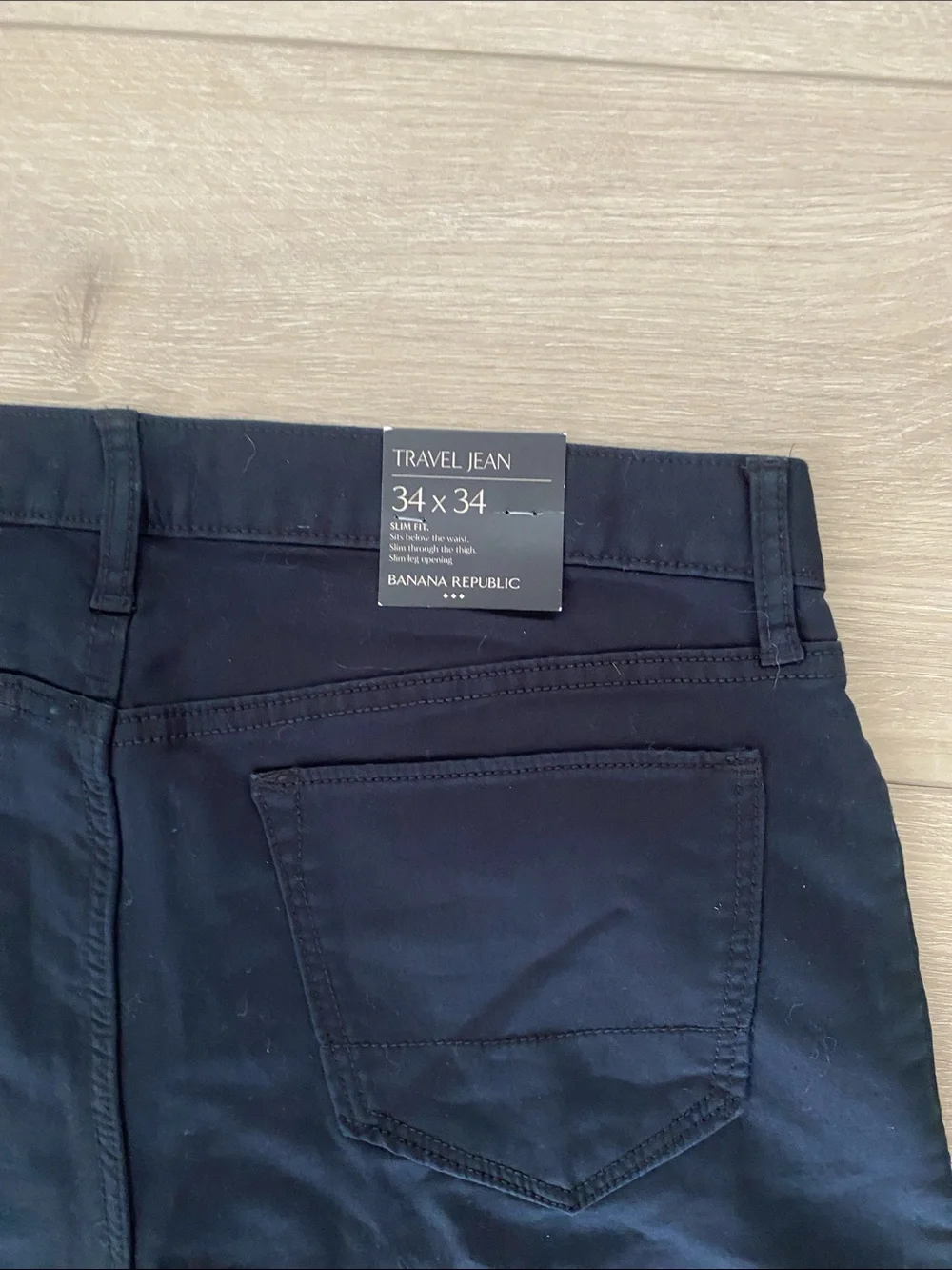 NWT! Banana Republic Travel Jean Mens 34x34 Black NEW Slim Fit